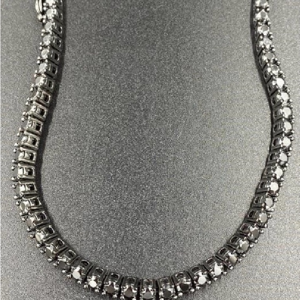 Elegant Black Diamond and Silver Bracelet